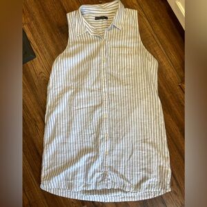 Abercrombie & Fitch Shirt Dress Striped Cotton Sleeveless Mini Casual Large